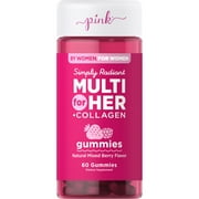 Pink Multivitamin for Women | 60 Gummies | Plus Collagen & Biotin | Mixed Berry Flavor