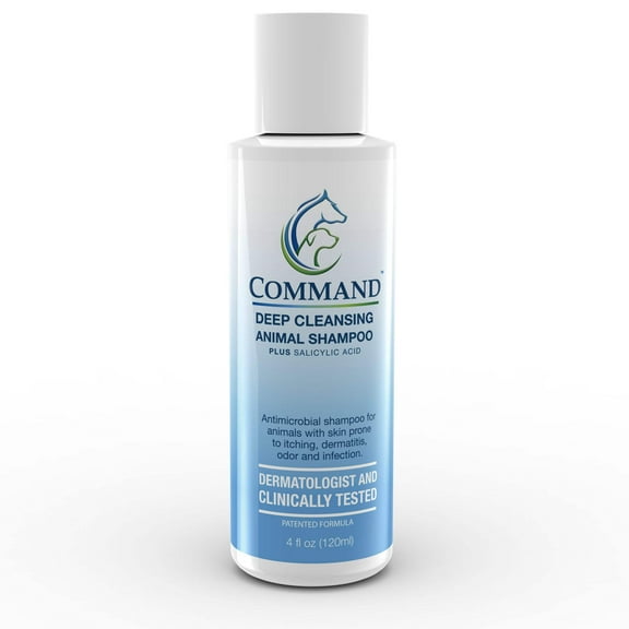 Command Medicated Dog Shampoo - For Deep Cleansing Sensitive, Itchy Dog and Puppy Skin and Hair - Dog Wash and Dog Odor Eliminator Shampoo – Made in the USA (4 ounce)