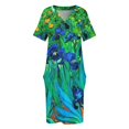 thumbnail image 3 of Vestido holgado con bolsillos y estampado de lirios de jardín HDR, vestido holgado para mujer, ropa estética., 3 of 6