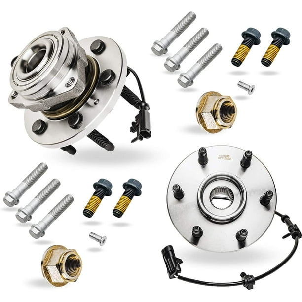 Detroit Axle 4WD 6Lug Front Wheel Bearing & Hub Flange Hub Bolts & CV