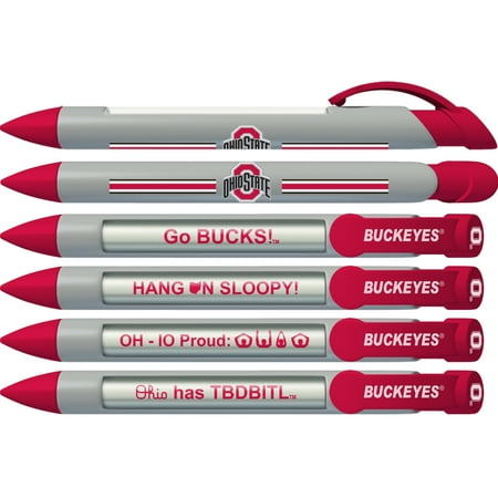 Wide Body Message Pen - Ohio State Buckeyes Pen 6 Pack - Greeting Pen Rotating Message Pen (20543)