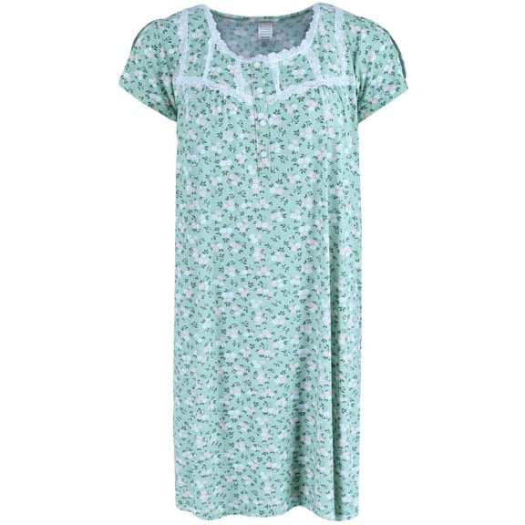 Gabriella Plus Short Sleeve Floral Gown (Women)