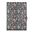 thumbnail image 4 of Dark Blue Floral Print Door Curtain 54x72in UV Blocking Mesh with Adjustable Tie Back Rod Pockets, 4 of 10