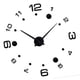 thumbnail image 3 of Reloj de pared grande 3D DIY sin marco con superficie de espejo, adhesivo para pared, decoración del hogar Negro, 3 of 8