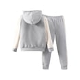 thumbnail image 2 of Nyeemya Toddler Baby Girls Sweatsuits 2 Piece Tracksuits Button-down Hoodie & Sweatpant Jogging Grey 7Y, 2 of 6