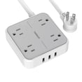 thumbnail image 1 of Power Strip TESSAN con 3 puertos USB, 4 salidas, cable de 1,5 m, color gris, 1 of 7
