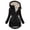 Black, variant on DeHolifer Women Winter Coat Solid Color Windbreak Long Sleeve Zipper Button Outerwear Loose Jacket with Hood Black S