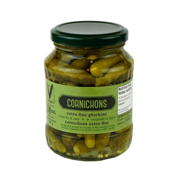Viniteau Cornichons Extra Fine Gherkins - 370ml | Premium Gourmet Pickles for Your Next Dish
