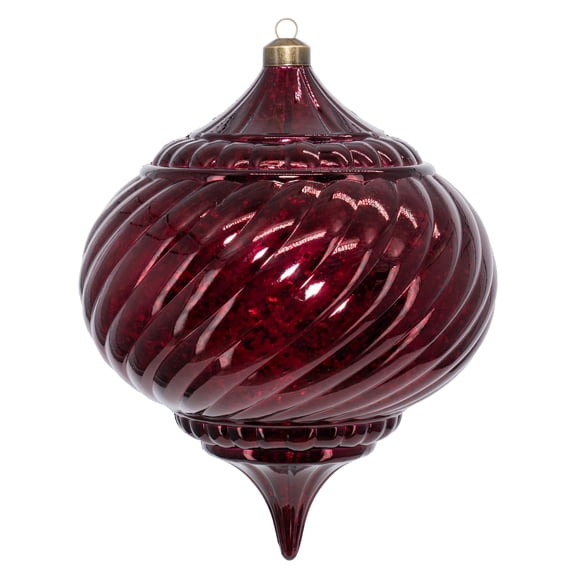 My Texas House 2-Count Burgundy Finial Shatterproof Christmas Ornaments, 11"