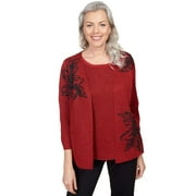 Alfred Dunner Womens Floral Stamp Two For One