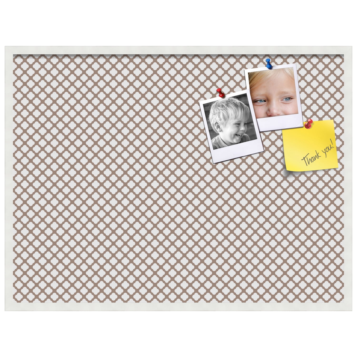 PinPix 40x30 Custom Cork Bulletin Board Light Brown Clover Poster Board Has a Fabric Style Canvas Finish, Framed in Light Brown Clover, by ArtToFrames (PinPix-540)