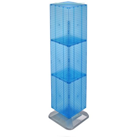 

Azar Displays 701464-BLU Blue Four-Sided Pegboard Tower Floor Display on Revolving Base. Spinner Rack Stand. Panel Size: 14 W x 60 H