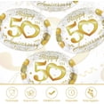 thumbnail image 3 of 50th Anniversary Decorations 50Pcs Plates White and Gold Large Heavy Duty Paper Plates Disposable Tableware for Wedding Decorations, 3 of 4