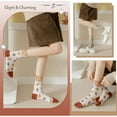 thumbnail image 2 of 5 Pairs Vintage Floral Crew Socks for Women, Soft Cotton Embroidered, Cottagecore Ruffle Socks for Casual & Dress Wear, 2 of 7