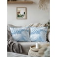 thumbnail image 2 of Outdoor Pillows Waterproof, Blue Palm Leaf Throw Pillows with Inserts Included, Summer Coastal Botanical Tropical Indoor Outdoor Decorative Lumbar Pillow for Bed/Couch/Patio 18"x18", 1Pcs, 2 of 7