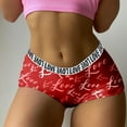 thumbnail image 4 of Gibobby Ropa interior mujer algodón 1 pieza de lencería sexy con estampado para mujer, bragas de cintura , ropa interior(Rojo， L), 4 of 5