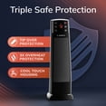 thumbnail image 5 of Lasko 22” Oscillating Electric Ceramic Tower Space Heater, Tip-Switch, Remote, Black, CT22850, 5 of 15