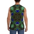 thumbnail image 4 of Balery Peacock Feathers Camisetas sin mangas para hombre, absorbe la humedad y protege contra el mal olor.-Small, 4 of 7