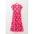 thumbnail image 6 of Women's Strawberry Pink Geo Print V-Neck Maxi Dress - [ZhiHiMeRi] | (US 12-14)L, 6 of 12