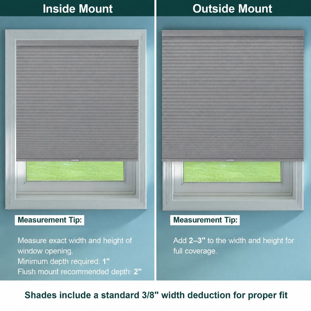 Chicology 70.75"W X 72"H Cordless Double Cell Cellular Shades Light Filtering Gray