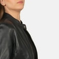 thumbnail image 5 of Luis Leather Womens Black Biker Lambskin Genuine Leather Jacket, Biker Jacket, 5 of 6