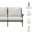thumbnail image 2 of Saratoga Outdoor Patio Teak Wood Loveseat in Weathered Gray White, 2 of 10