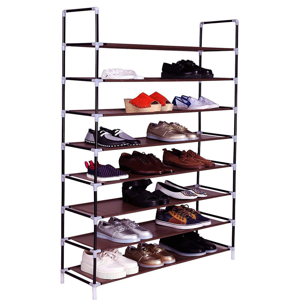8 Tier Shoe Rack Stackable Storage Fabric Shoe Organizer Tower Shelf for Home 