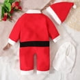 thumbnail image 4 of Odeerbi Baby Boys Girls Outfits Christmas Santa Claus Jumpsuit with Christmas Hat Set Infant Kids Fall Winter Cute Long Sleeve Santa Claus Hat Romper Bodysuit Infant Clothes Red, 4 of 7