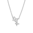 thumbnail image 1 of Diamondlite Cubic Zirconia Double Butterfly Necklace - Silver, 1 of 1