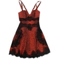 thumbnail image 1 of GUESS Womens Nadine Embellished Fit & Flare Dress, Red, X-Large, 1 of 1