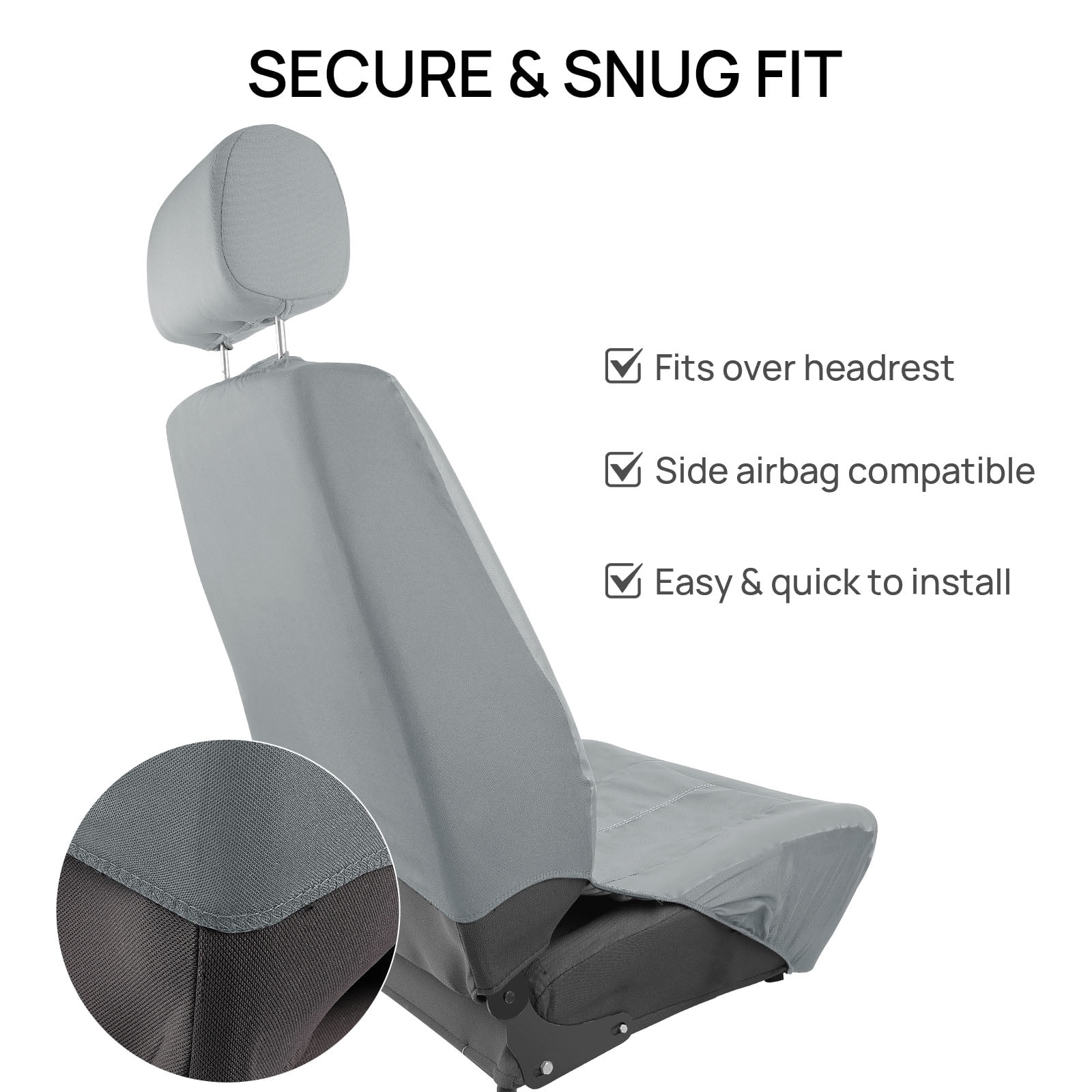 OTOEZ Universal PU Car Seat Cover Breathable 5 Seats Leather Full Set Waterproof Cushion for Sedan SUV Truck