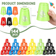 Cup Stack Challanges BESTSKY 144 Pcs Sports Stacking Cups Set Stack Cup Party Game|Speed ...