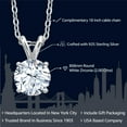 thumbnail image 2 of Gem Stone King 925 Sterling Silver White Zirconia Solitaire Pendant Necklace for Women (2.00 Cttw, Round 8MM, Gemstone Birthstone, With 18 inch Chain), 2 of 4