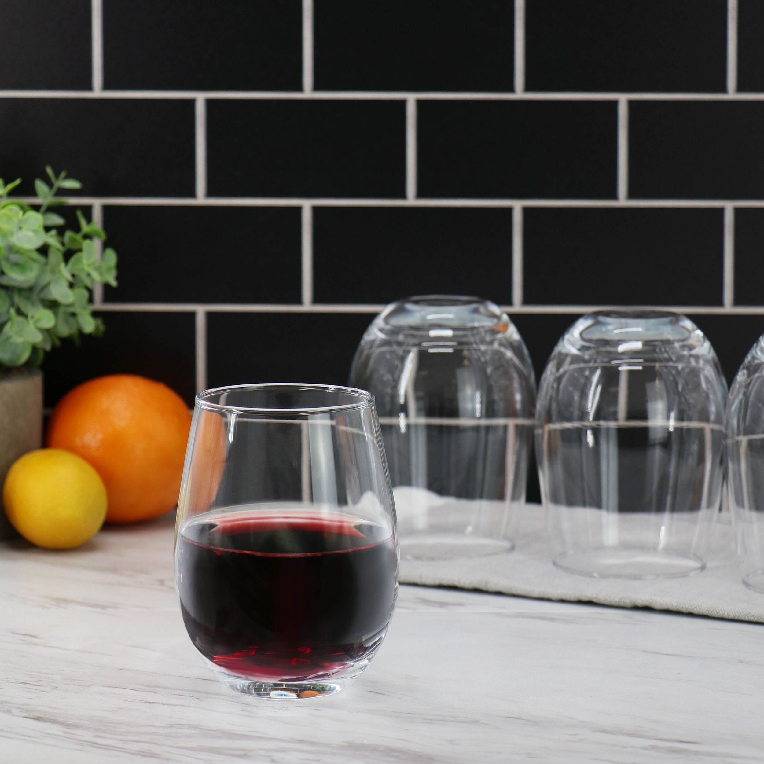 Gibson Home 140488.04 18 oz Belinni Classic Stemless Wine Glass Set - 4 Piece