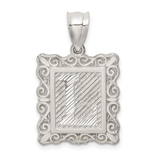 Pendentif Charme Collier Monogramme Initiale Lettre L en Argent Sterling 925