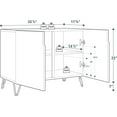 thumbnail image 4 of PixonSign Sideboard Buffet Cabinet, Kitchen Storage Cabinet with 2 Doors, Black & White Dark Ribbon Patterns, Cupboard Console Table for Dining Room - 35" L x 18" W x 29" H, 4 of 5