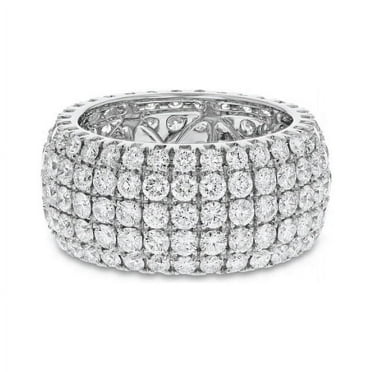 2.50CT Natural Diamond (SI1,I-J) Five Row Band Ring 14K White Gold Fine Jewelry for Unisex Gifts