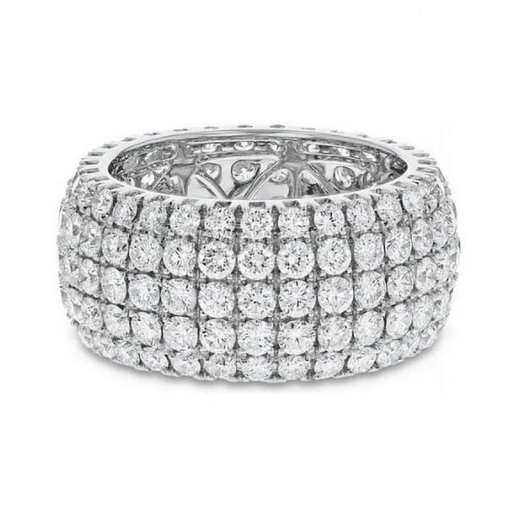 3.50CT Natural Diamond (SI1,I-J) Five Row Band Ring 14K White Gold Fine Jewelry for Unisex Gifts