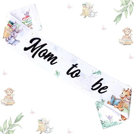 Storybook Baby Shower Decorations Sash, Forest Animal Mom To Be Sash for Story Book Theme A New Chapter Begins Baby Shower A New Tale is About to Be Told Gender Reveal