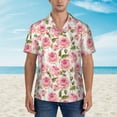 thumbnail image 2 of Xecao Rose Flowers print Hawaiian shirt - a stylish short-sleeve button-down for men, perfect for casual beach and tropical outings., 2 of 9