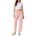 thumbnail image 2 of INSPIRE CHIC Womens Pajama Bottoms Fleece Fuzzy Elastic Waistband Loungewear Plush Warm Winter Long Pants with Pockets XS Pink, 2 of 5