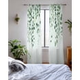 thumbnail image 3 of Sage Green Eucalyptus Leaf Sheer Curtains 63 Inch Length 2 Panels Set for Living Room/Bedroom, Spring Leaves Botanical Kitchen Curtains Grommet Semi-Sheer Curtains Drapes Window Treatments 42"x63"x2, 3 of 7