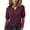 Purple, variant on Women's Henley Neck Ribbed Knit Top, Casual Short Sleeve Button Blouse, Soft Lightweight Pullover, Elegant Deep Plum Spring Tee