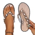 thumbnail image 2 of Willtoo Womens Flip Flops Sandals Bohemian Rhinestone Open Toe Casual Flats Sandals Comfort Beach Flat Walking Shoes, 2 of 5