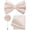 Blush Pink, variant on Rust Bow Tie Set Silk Woven Pre-tied Bowtie and Pocket Square with Lapel Pin Wedding Party
