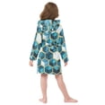 thumbnail image 4 of FORMRS Niños Bathrobe Unisex Hooded Robe Soft Plush Pajamas Sleepwear, Size 10-12T, Light Blue Geometric Pattern, 4 of 7