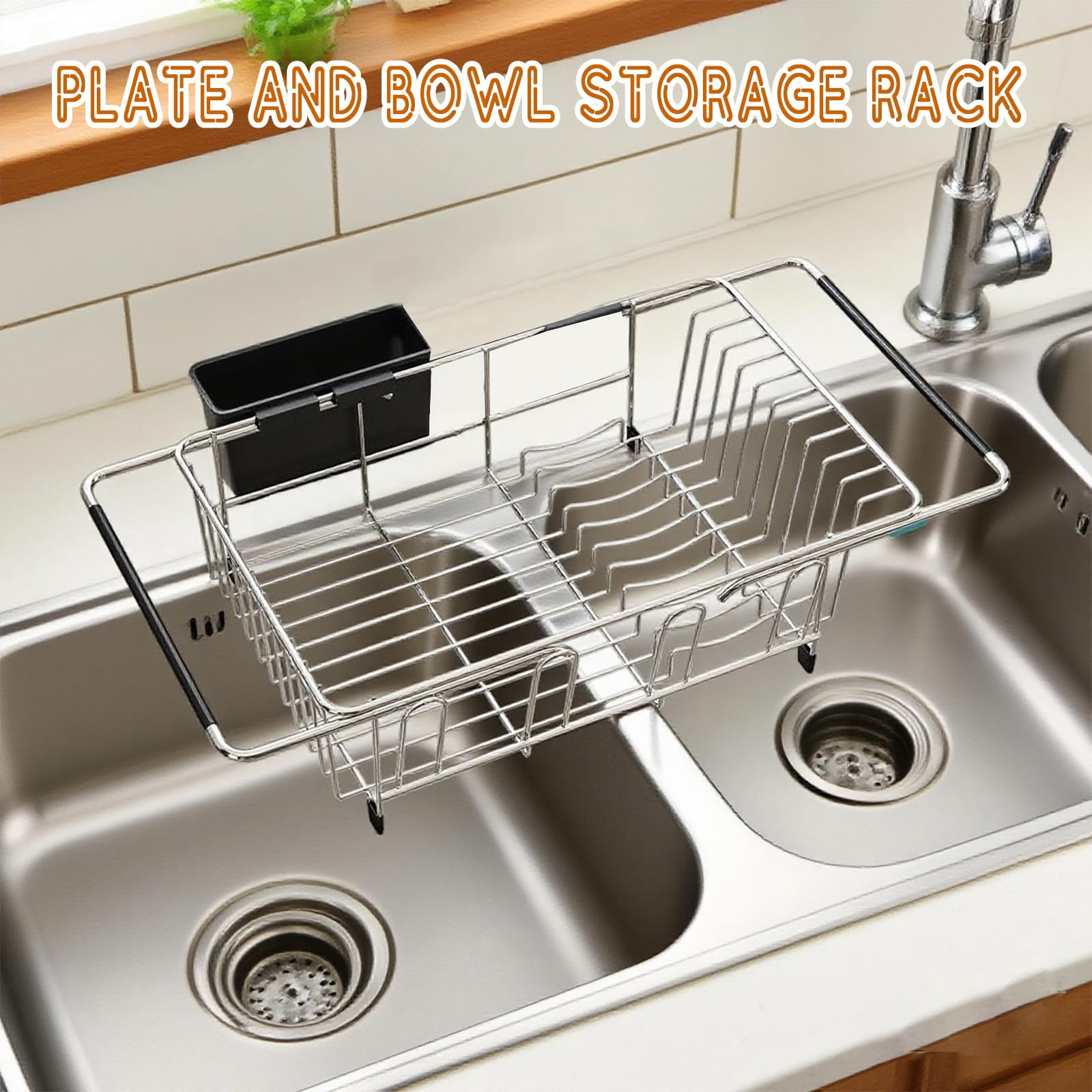 Expandable Dish Drying Rack For Kitchen Sink, 3-In-1 Use Countertop In-Sink Over-Sink, Stainless Steel Rustproof Space Saving For Small Kitchen