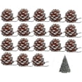 thumbnail image 1 of Conos de pino navideños, cono de pino Natural con punta de nieve y cuerda para decoración de árbol de Navidad, 18 Uds., 1 of 1