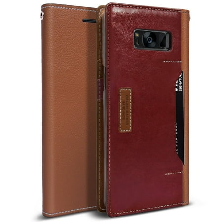 Shaft Burgundy Tube Case (Obliq K3 Wallet Galaxy S8 Plus Case with Three Card Slot and Foldable Leather Flip Cover for Samsung Galaxy S8 Plus (2017) (Brown /)