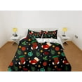 thumbnail image 2 of Juego de funda nórdica con decoración navideña en tonos oscuros, ropa de cama navideña de tamaño completo &, 2 of 4
